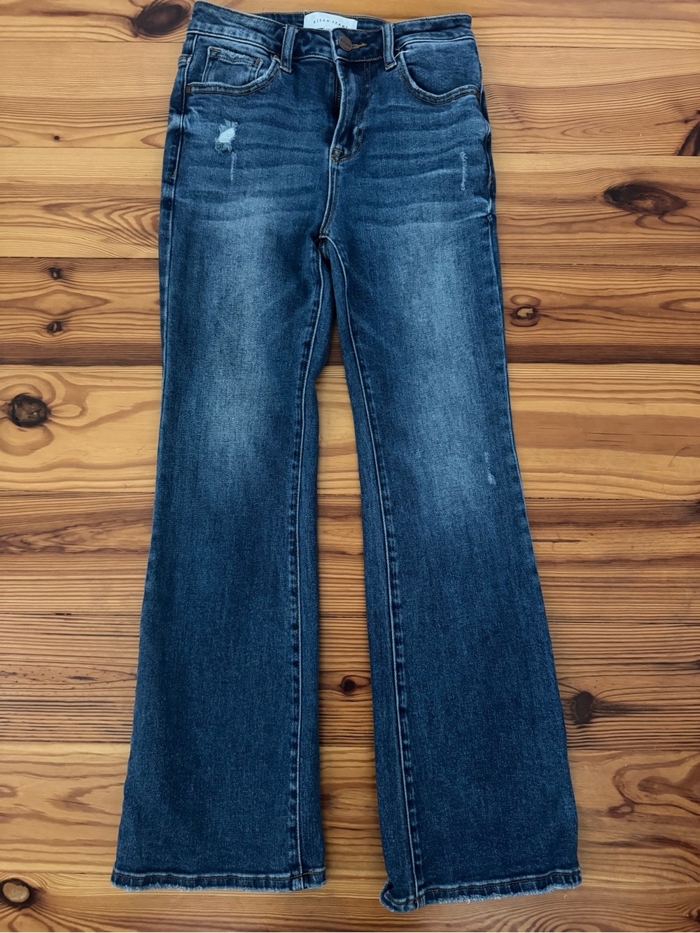 EUC RISEN High Rise Ankle Flare Jeans Women’s Dark Blue RDP5601 size 1/25 - Picture 4 of 10